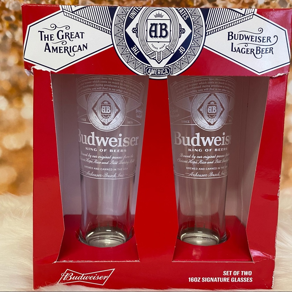 Budweiser Clear Signature Glassware 2 Piece Set - Picture 2 of 7